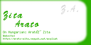 zita arato business card